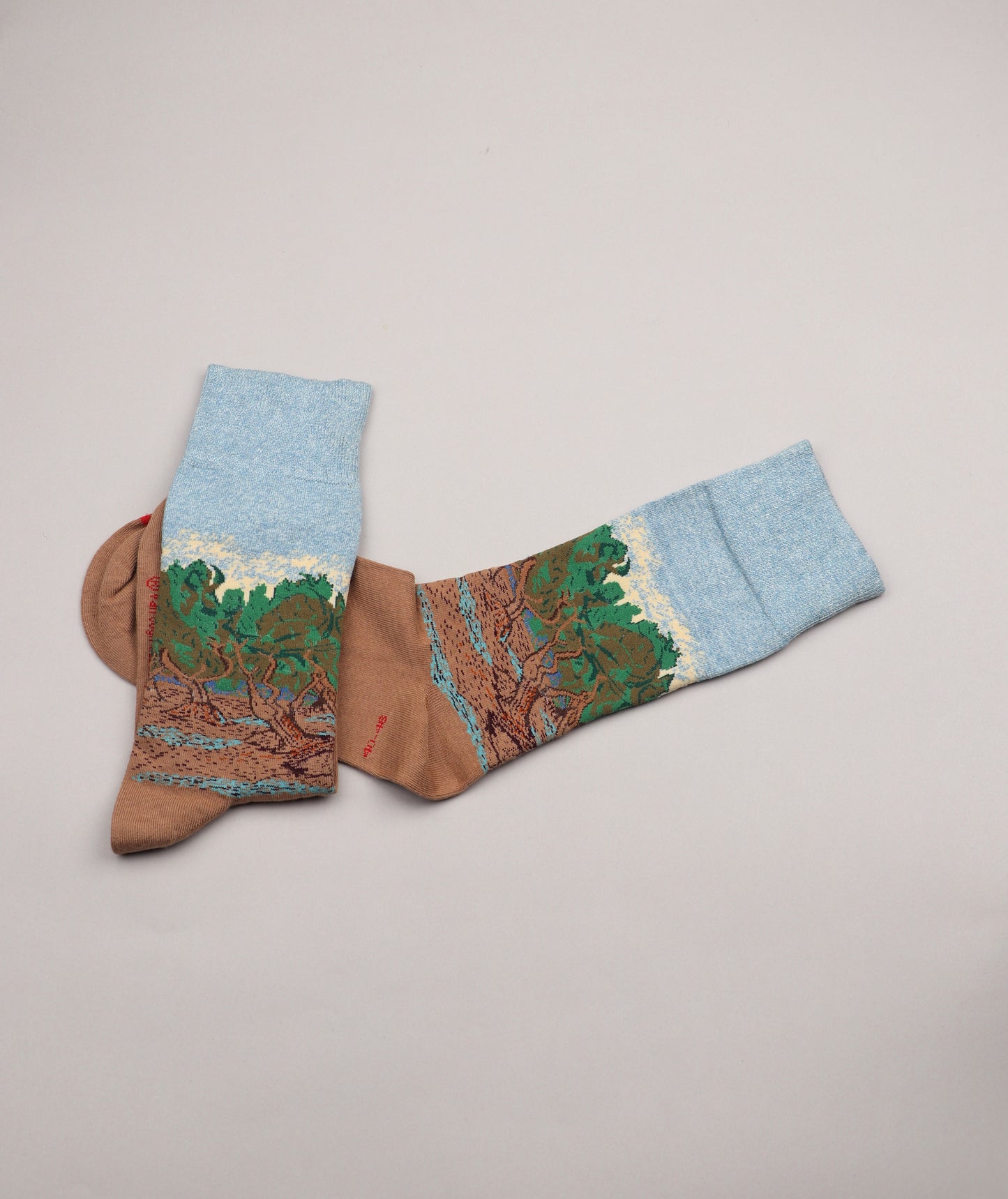 High Ankle Printed Socks ( Tree Monastery )