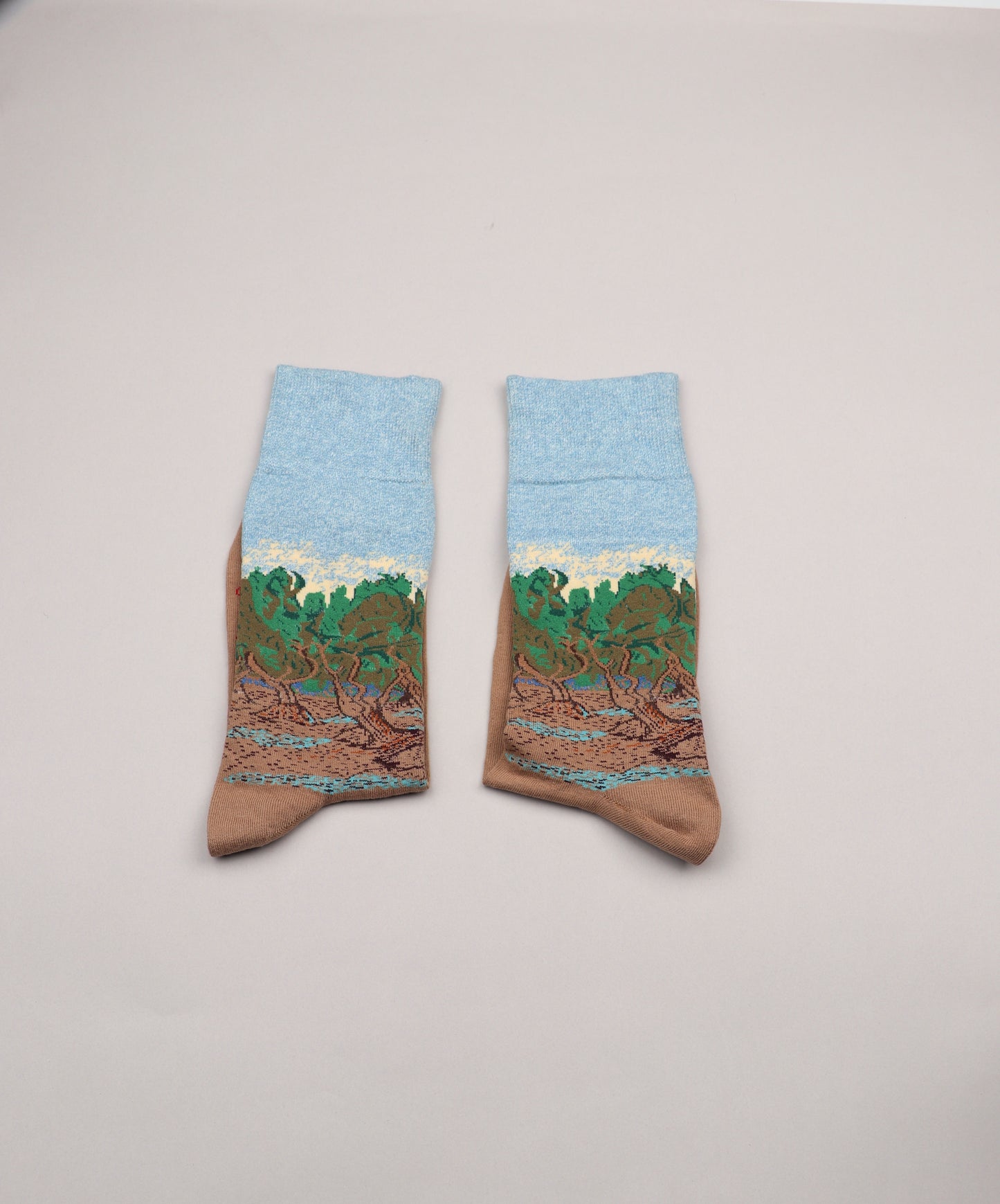 High Ankle Printed Socks ( Tree Monastery )