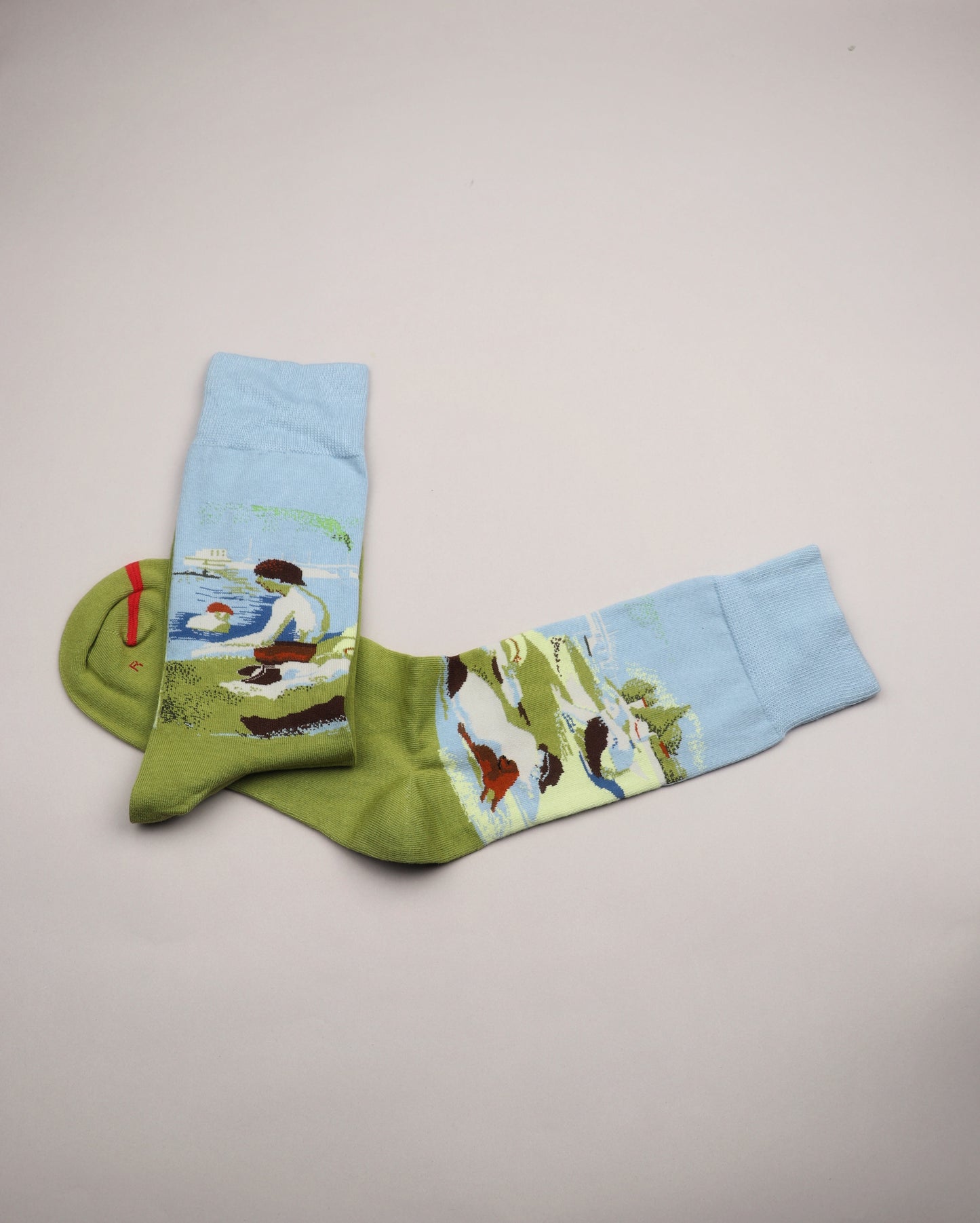 High Ankle Printed Socks ( evening New Brook )