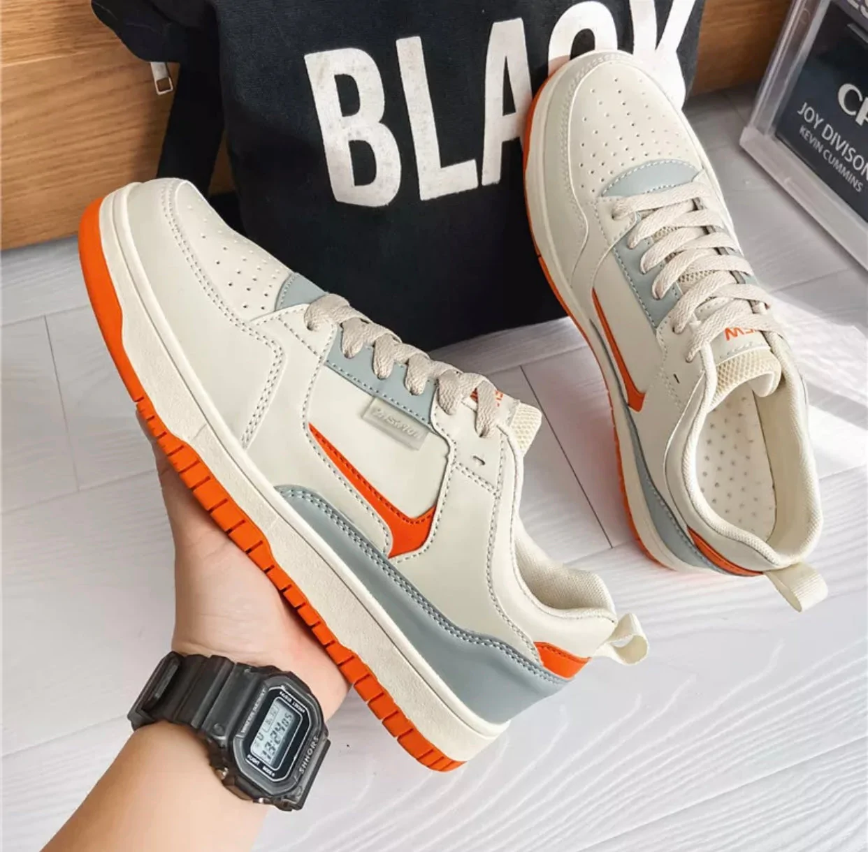 Brions Sneakers (Cream Orange)